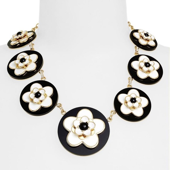 Kate Spade Mod Floral Black & white flower statement necklace - Picture 3 of 5